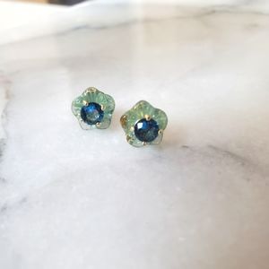Nicola Bathie Mini London Blue Chinoiserie Blossom Flower Studs